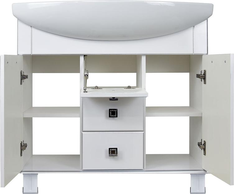 Тумба Аттика 85 DORATIZ 9912.321, белая патина серебро, под умывальник фото 3