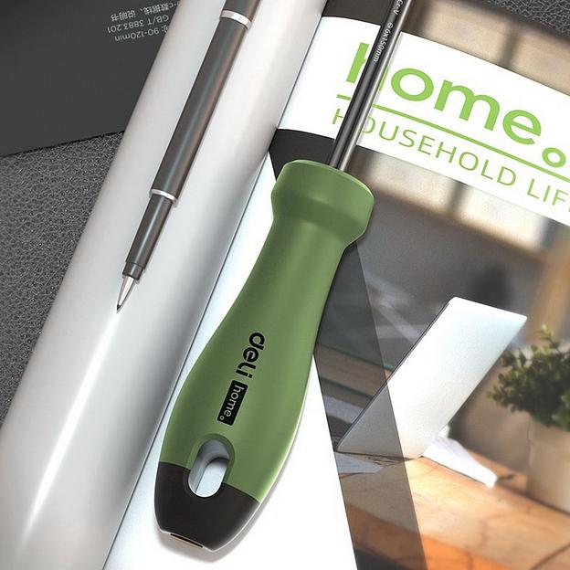 Шлицевая отвёртка "Home Series Green" Deli HT1106L 6x150мм Эксклюзивный дизайн. Рукоятка из высококачественного софттач пластика фото 3