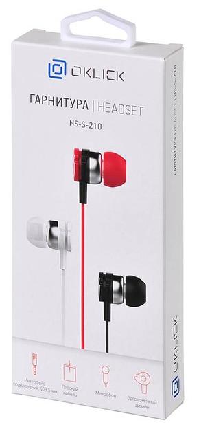 Гарнитура вкладыши Оклик HS-S-210 1.2м красный проводные в ушной раковине (D1) фото 5