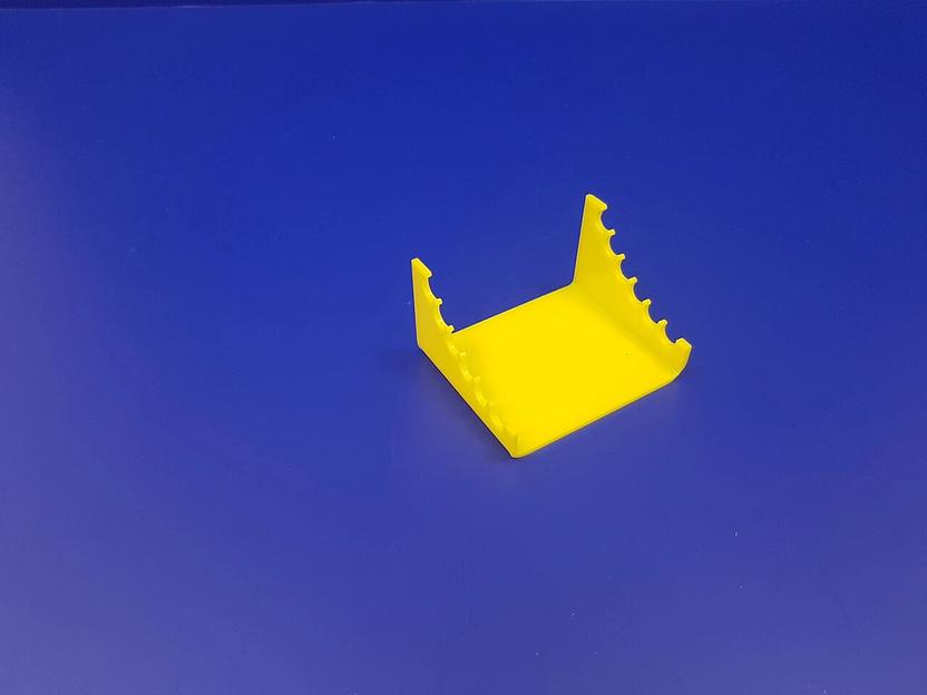 Подставка для ручек карандашей кистей 6 секции (горка радиус, цвет желтый) фото 4