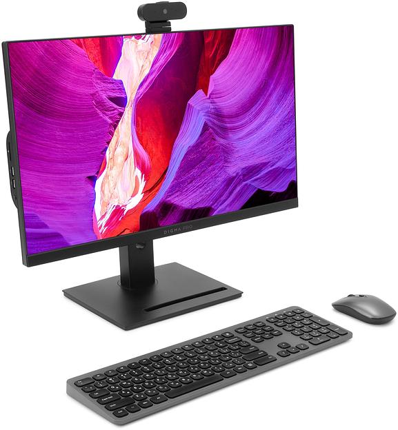 Моноблок Digma Pro Vision 23.8" Full HD i7 1255U (1.7) 16Gb SSD512Gb UHDG CR Windows 11 Pro Eth WiFi BT 90W клавиатура мышь Cam черный 1920x1080 фото 2