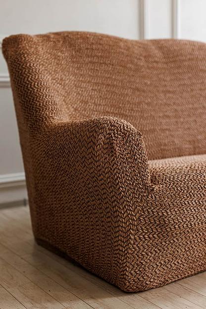 Чехол на трёхместный диван Чехлы&Пледы «Букле» какао ОПТ фото 5