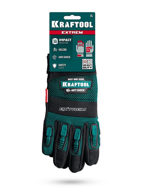 KRAFTOOL Extrem, L (9), профессиональные комбинированные перчатки, антивибрационные, противоударные (11287-L) фото 5