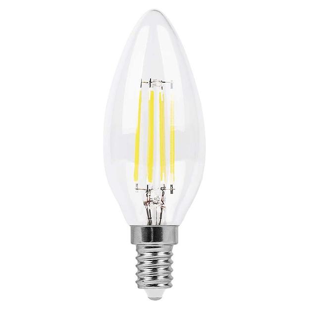 Лампа светодиодная LED 5вт Е14 теплый свеча FILAMENT фото 2
