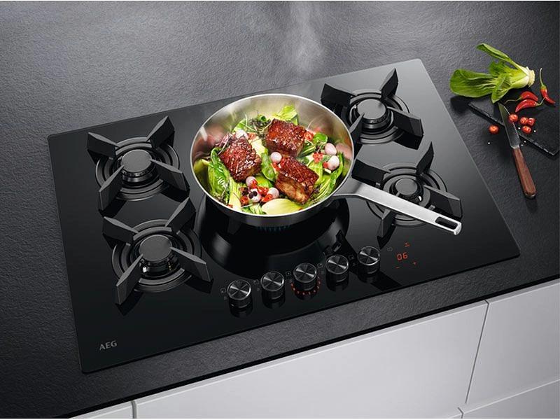 Газовая варочная поверхность AEG HKB75453NB черный фото 5