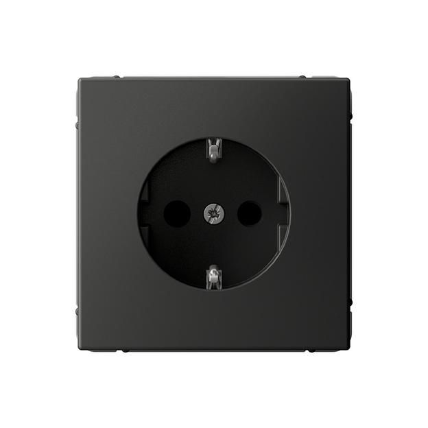 ARTGALLERY розетка с заземлением со шторками, 16А, механизм, базальт фото 1