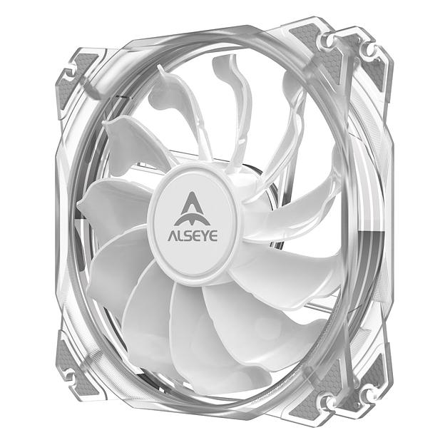 Вентилятор Alseye M120-P, 120мм, 1200rpm, 3-pin+Molex, прозрачный/RGB, 68.4CFM, 20.4дБ (AS.04.01.0001) фото 2