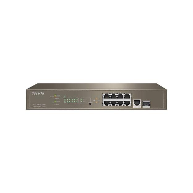 Tenda TEG5310P-8-150W Управляемый PoE гигабитный коммутатор L3, 8PoE портов, 1 Uplink, 1 SFP фото 1