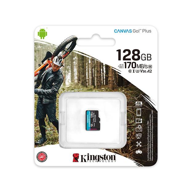Карта памяти  Kingston  SDCG3/128GBSP  MicroSDXC 128GB  Canvas Go Plus  A2  U3  V30  без адаптера фото 2