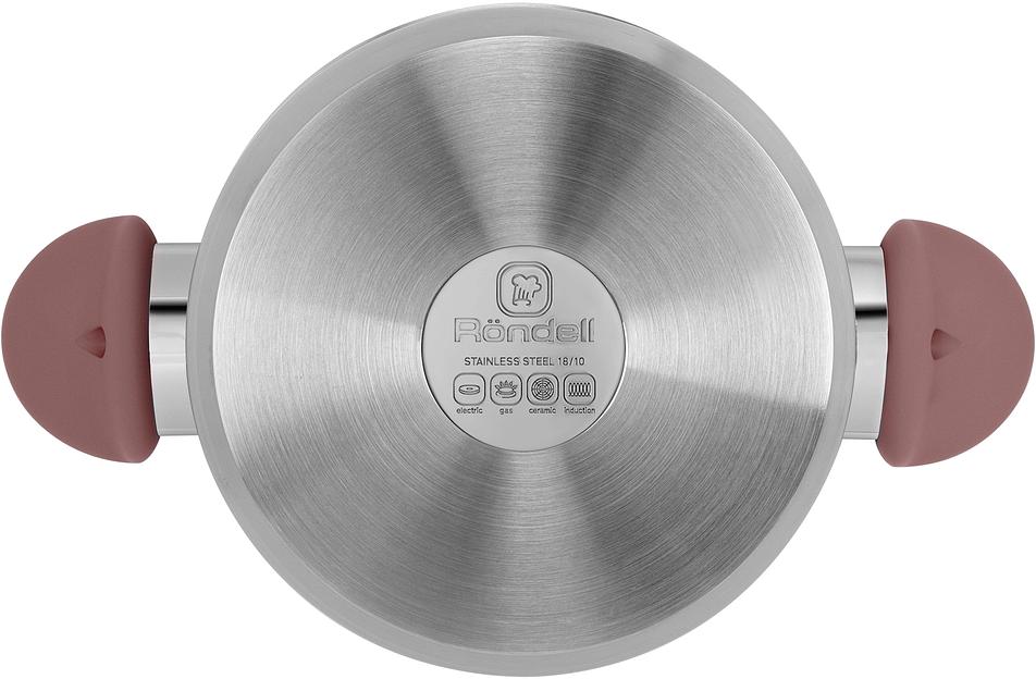 Кастрюля Rondell Bueno RDS-1588 4.8л. d=24см (с крышкой) стальной фото 4