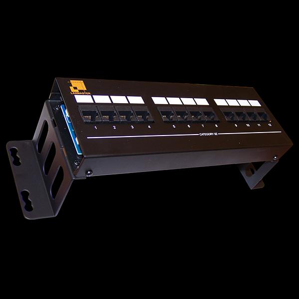 Патч-панель LANMASTER настенная с фронтальным монтажом 12 портов, UTP, кат.5E (LAN-PPF12U5E/W) фото 1