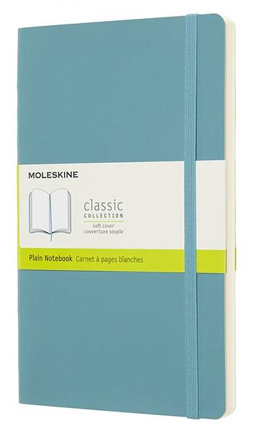 Блокнот Moleskine CLASSIC SOFT QP618B35 Large 130х210мм 192стр. нелинованный мягкая обложка голубой фото 1