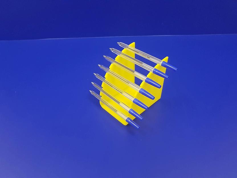 Подставка для ручек карандашей кистей 7 секции (размещение по радиусу, желтая) фото 2