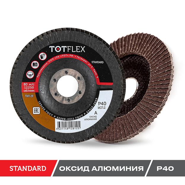 Круг лепестковый торцевой Totflex Standard 2 125x22 A Р40 ОПТ фото 1