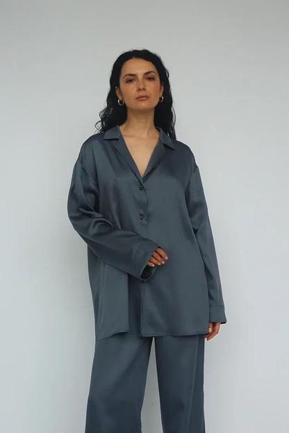 Рубашка с длинным рукавом синяя дымка, опт фото 1