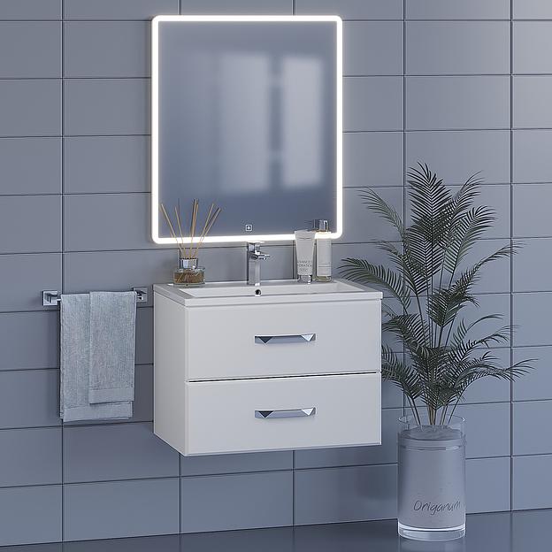 Тумба с раковиной для ванной Uperwood Foster 70 см, подвесная, белая фото 4