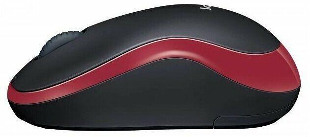 Мышь Logitech M186 черный/красный оптическая (1000dpi) беспроводная USB2.0 для ноутбука (2but) фото 2