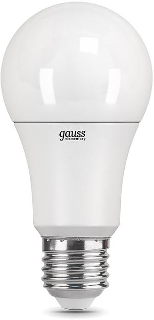 Лампа светодиодная Gauss Elementary 15Вт цок.:E27 груша 220B 4100K св.свеч.бел.ней. A60 (упак.:10шт) (23225) фото 1