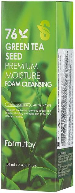 Пенка c зеленым чаем FARM STAY 76 Green Tea Seed Foam ОПТ фото 3