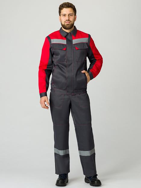 Костюм Сфера NEW (ткань Смесовая,210) полукомбинезон, темно-серый/красный, 52-54/ 170-176 фото 1