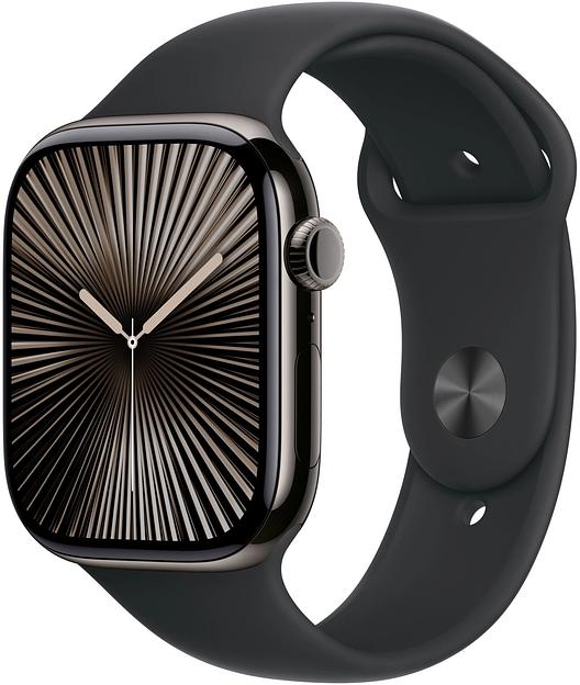 Apple Watch Series 10 46ММ, Jet Black Aluminium Case with Black Sport Band - S/M [MWWP3LW/A] фото 1