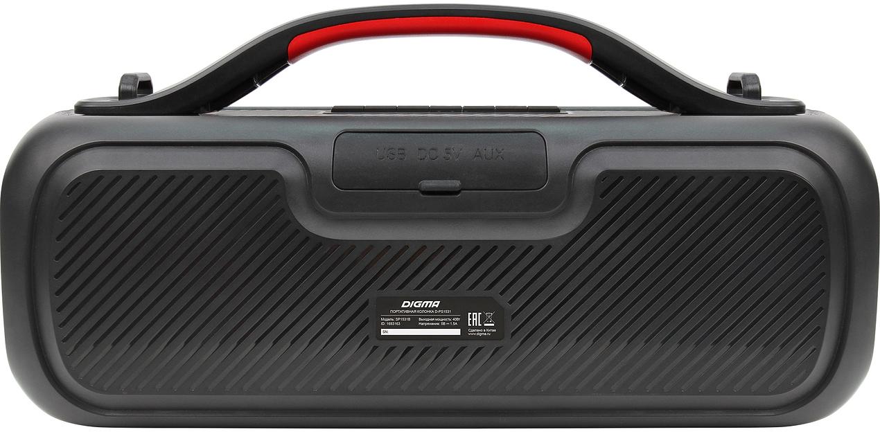 Колонка порт. Digma D-PS1531 черный/черный 40W 2.0 BT 10м 3000mAh (SP1531B) фото 6