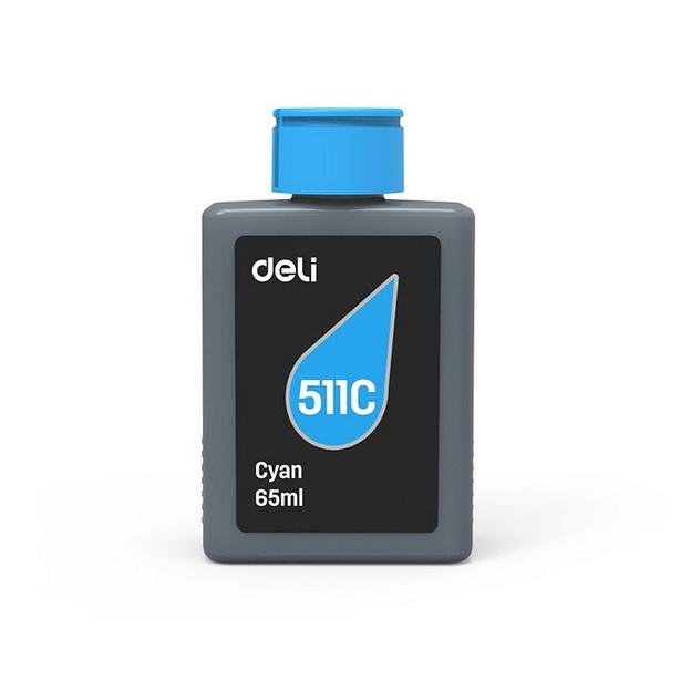 Чернила водорастворимые Deli 511C-EA1 голубой 65 мл фото 1