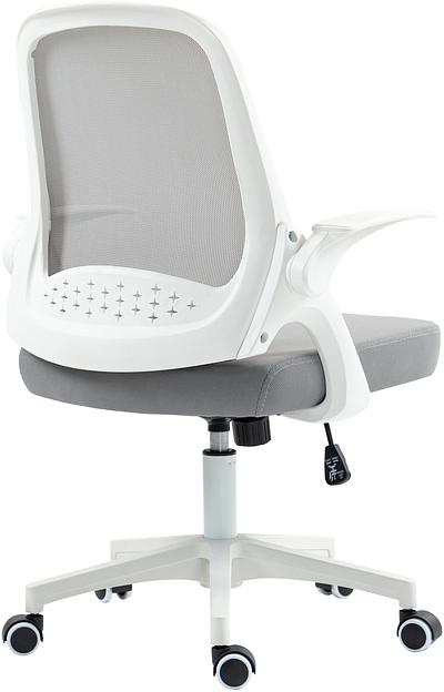 Кресло Cactus CS-WMC212-GY белый/серый сетка/ткань низк.спин. крестов. пластик пластик белый фото 5