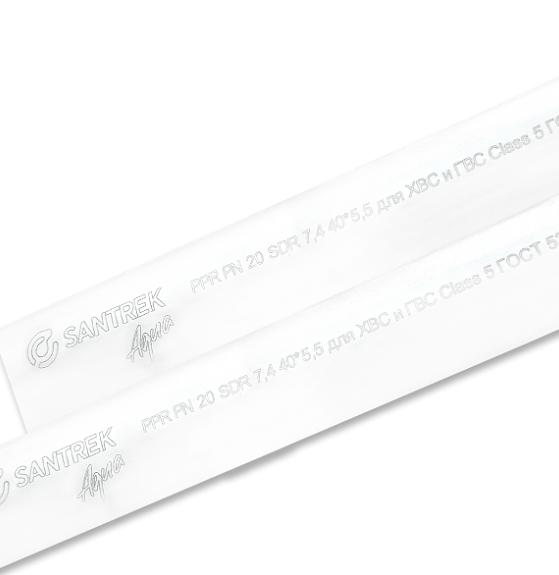 Труба 50 PN10 (толщ.стенки 4,6 мм) PP-R SANTREK AQUA фото 1