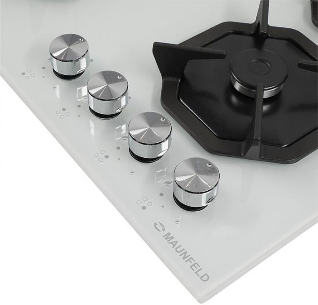 Газовая варочная поверхность Maunfeld EGHG.64.2CW/G белый фото 6
