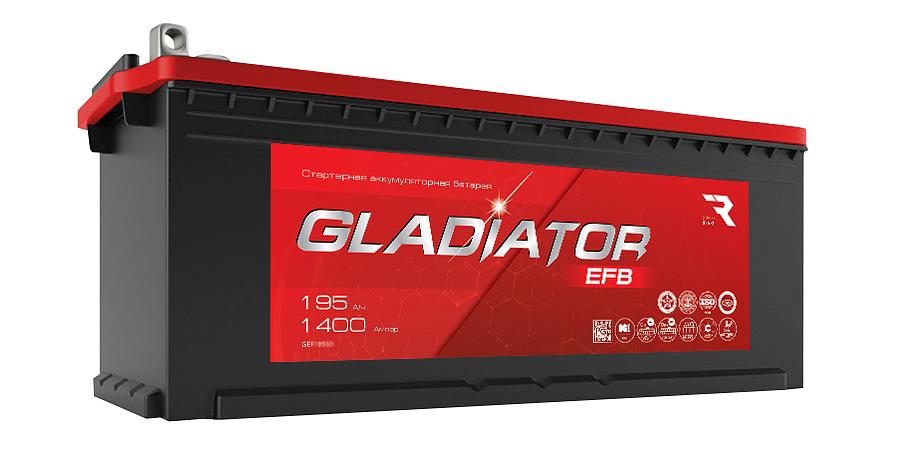 Аккумулятор «Gladiator EFB» 195 А/ч, прямой полярности, болт ОПТ фото 1