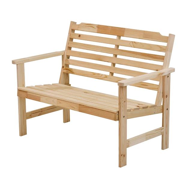 Скамья деревянная для сада и дачи для 2-х человек, натуральный, Стэнхамн, опт фото 2