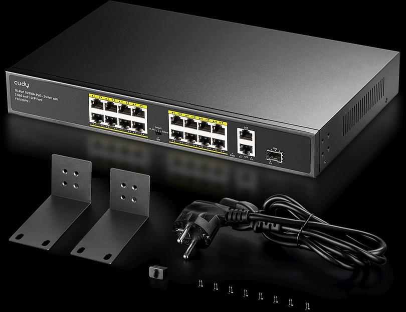 Коммутатор Cudy FS1018PS1 (L2) 16x100Мбит/с 2x1Гбит/с 1SFP 16PoE+ 200W неуправляемый фото 4