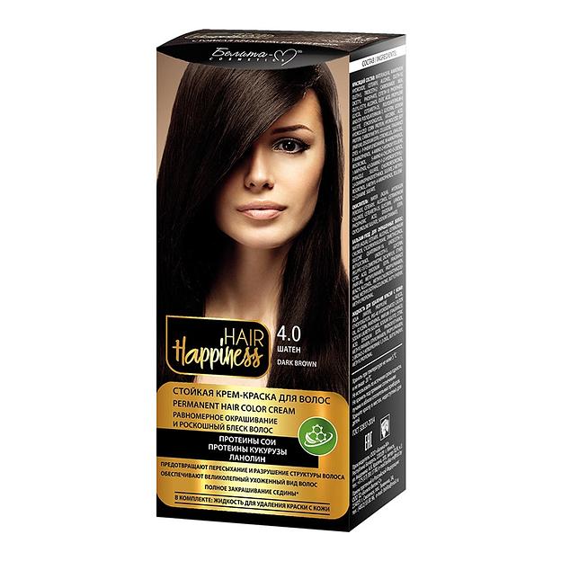 Белита-м hair happiness краска для волос тон № 4.0 шатен фото 1