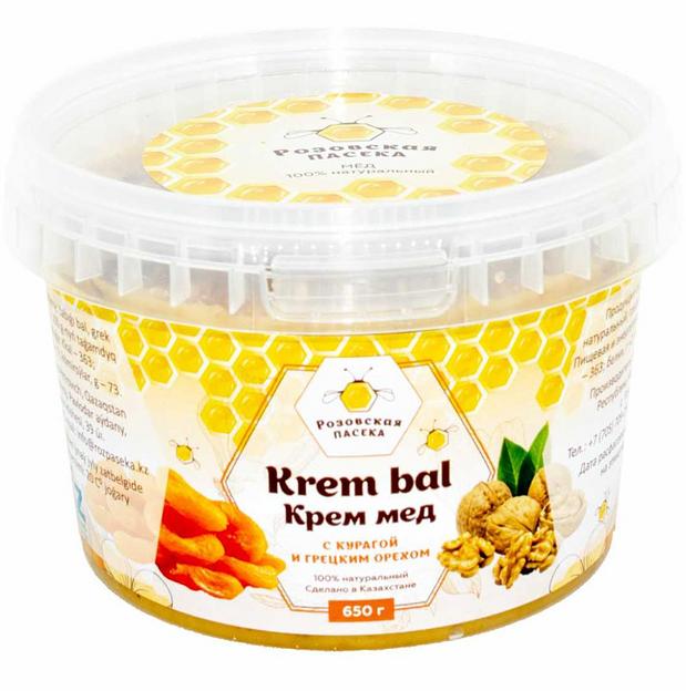 Крем-мед с курагой и грецким орехом 650 г ОПТ фото 3