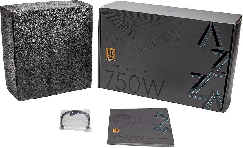 Блок питания Azza ATX 750W PSAZ-750G 80+ gold (20+4pin) APFC 120mm fan 6xSATA Cab Manag RTL фото 3