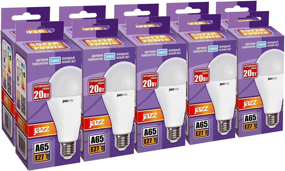 Лампа светодиодная Jazzway PLED-SP 20Вт цок.:E27 груша 220B 5000K св.свеч.бел.ней. A65 (упак.:10шт) (5009462) фото 2