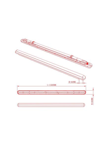 Светильник светодиодный линейный IP65 48Вт 4500Лм 6500К 1500мм мат SPP-201-0-65K-048 ЭРА Б0047179 фото 4
