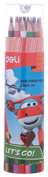 Карандаши цв. Deli EC00827 Super Wings шестигран. тополь 24цв. туба пл. фото 4