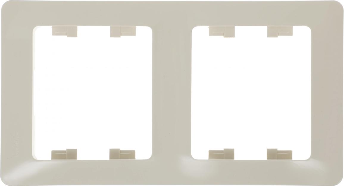 Рамка Schneider Electric Glossa GSL000206 накладная 2x вертикальный монтаж пластик бежевый фото 2
