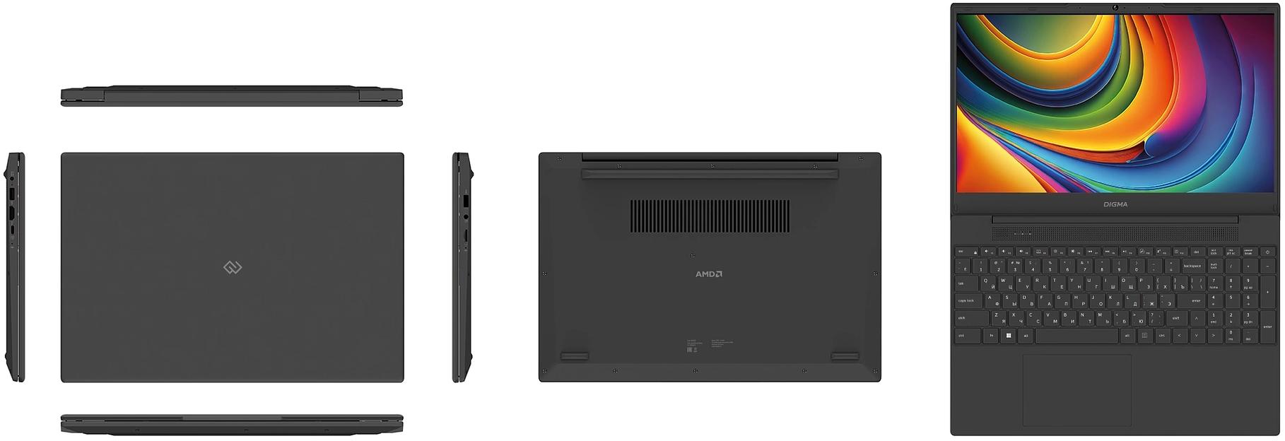 Ноутбук Digma EVE A5820 Ryzen 3 3200U 16Gb SSD512Gb AMD Radeon 15.6" IPS FHD (1920x1080) Windows 11 Professional black WiFi BT Cam 4500mAh (DN15R3-ADXW01) фото 8