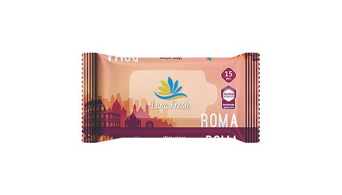 Салфетки влажные Luna Fresh карманные Cities 15 шт ОПТ фото 2