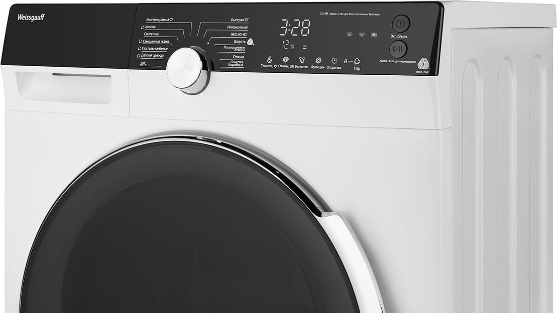 Стиральная машина Weissgauff WM 4027 Inverter Steam класс: A загр.фронтальная макс.:7кг белый фото 6