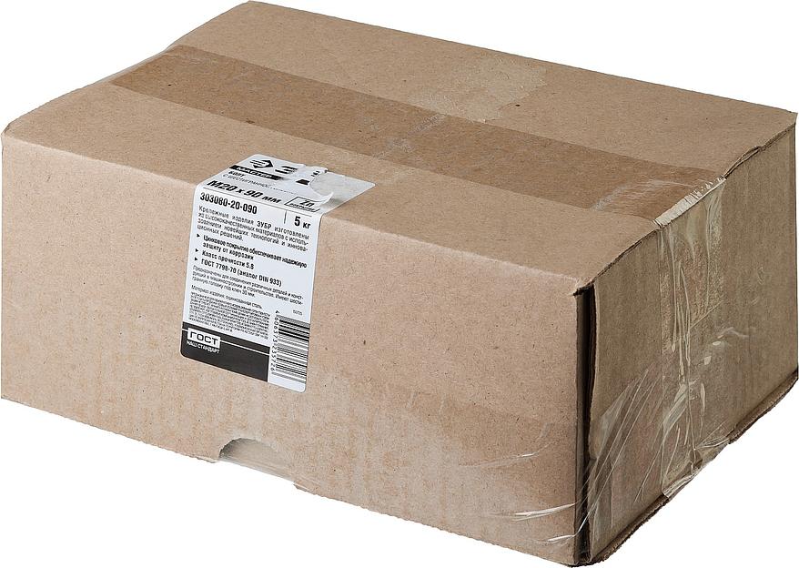 ЗУБР ГОСТ 7798-70, кл. пр. 5.8, M20 х 90 мм, цинк, 5 кг, болт (303080-20-090) фото 3