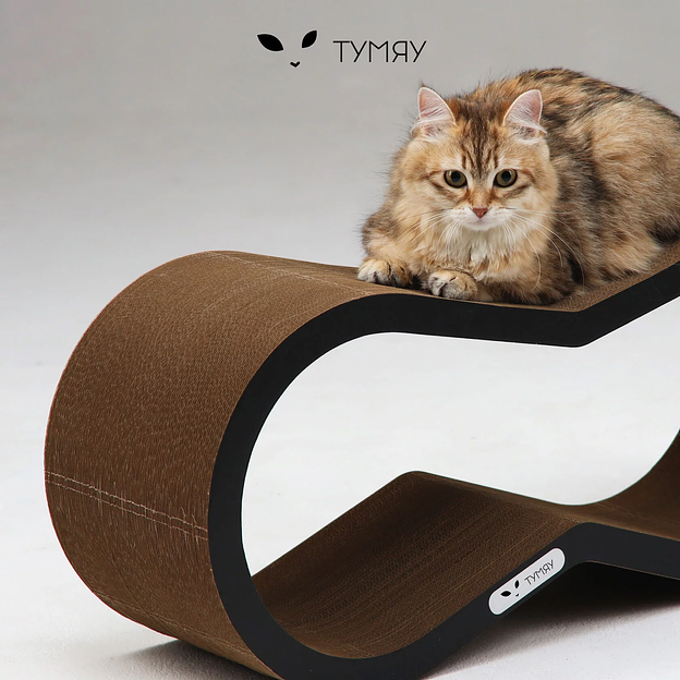 Когтеточка Тумяу «Вилс» с картонным ободком, Original, черный, опт фото 1