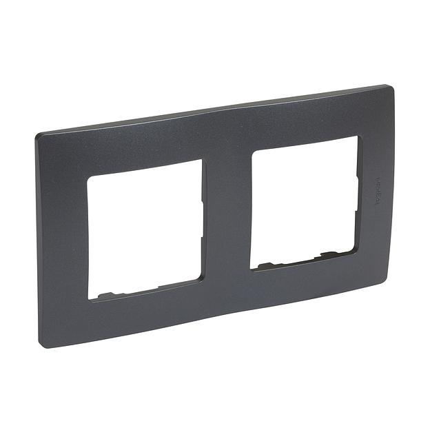 ETIKA Рамка 2поста цвет антрацит Legrand 672582 фото 2