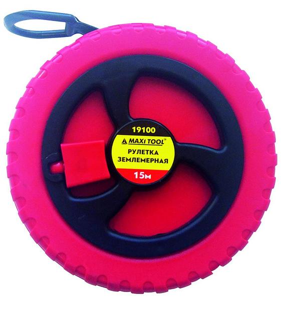 Рулетка землемерная Maxi Tool 15 м фиберглас лента ОПТ фото 1