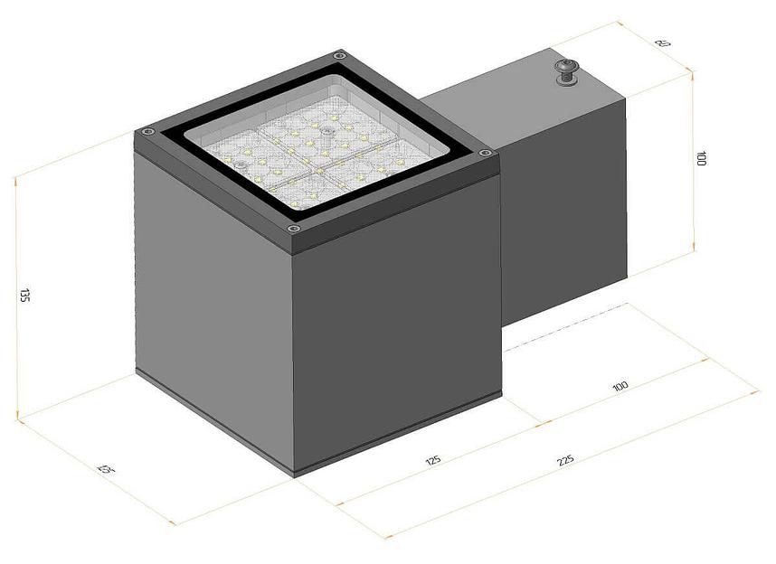 Точечный архитектурный светильник «Гранит» односторонние 1B100 125 28W 220V 24-60LED фото 3