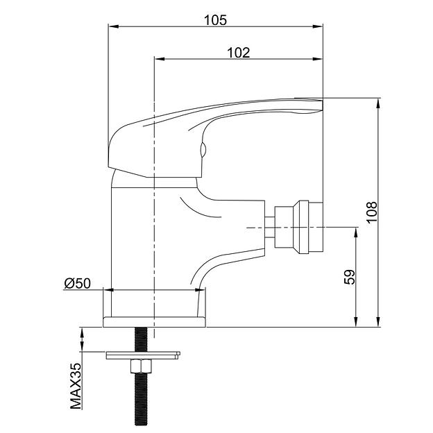 Латунный смеситель для биде одноручный Eleanti Topaz фото 2