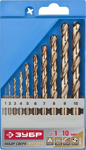 Набор сверл Зубр КОБАЛЬТ (29626-H10_Z01) по металлу (10пред.) для дрелей фото 1